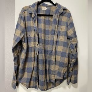 Faherty Men's Cotton Blue & Tan Flannel Size XL